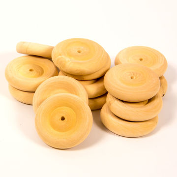 Visa information för Trähjul Ø50 mm /50st Bild på Trähjul Ø50 mm /50st